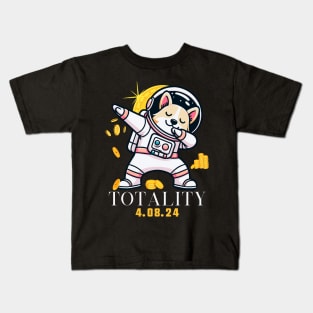 Total Solar Eclipse 2024 Shiba Inu Kids T-Shirt